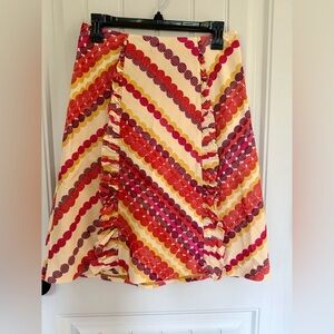 Anthropologie Odille Multicolor Ruffled Skirt